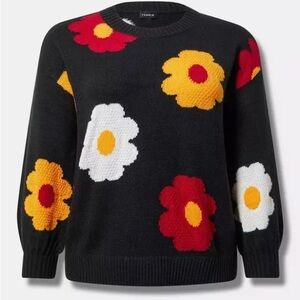 Torrid Pullover Drop Shoulder Sweater mod Daisy sz 3